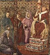 St Francis Preaching before Honorius III GIOTTO di Bondone